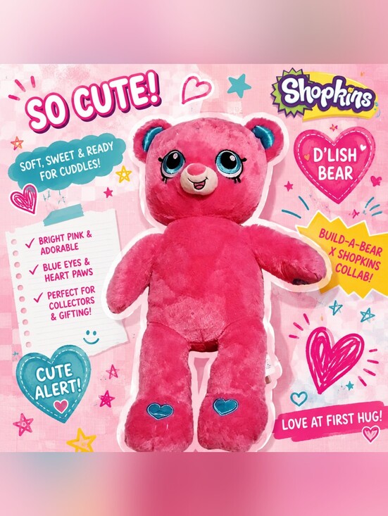 Build-A-Bear Other - Build-A-Bear x Shopkins D'Lish Bear Pink Plush Stuffed Animal Blue Eyes